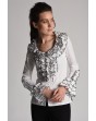 Two-tonned Blouse Mya with double frill